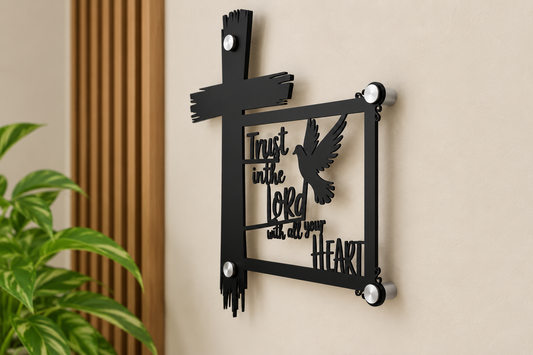 Trust in the Lord Christian Cross Wall Art | Non-Backlight