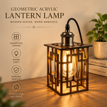 Black Geometric Lantern Pendant Light