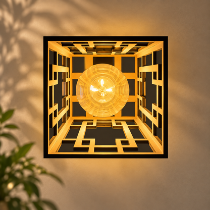 Black Geometric Lantern Pendant Light
