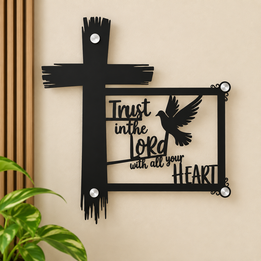 Trust in the Lord Christian Cross Wall Art | Non-Backlight