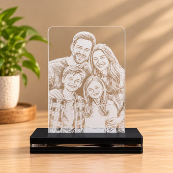 Personalized Acrylic Photo Plaque with LED Light Base
