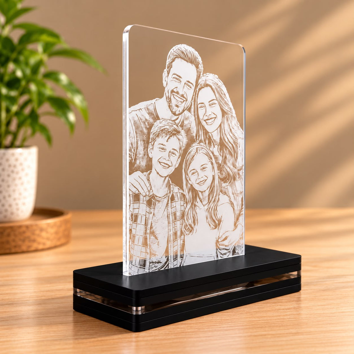 Personalized Acrylic Photo Plaque with LED Light Base