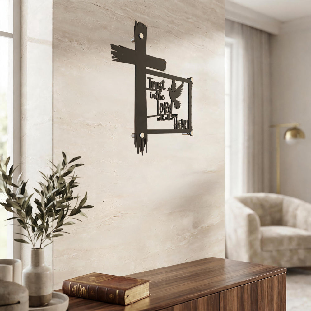 Trust in the Lord Christian Cross Wall Art | Non-Backlight