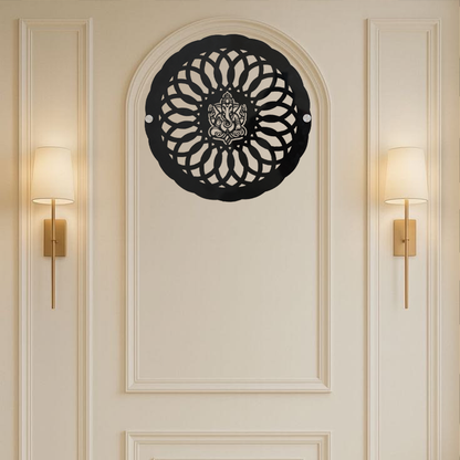 Ganesha Lotus Mandala Wall Art | Non-backlight